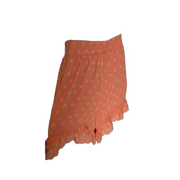 Torrid 5 Inch Pull On Gauze Smocked Ruffle Short Peach Orange size 1X - Picture 9 of 11
